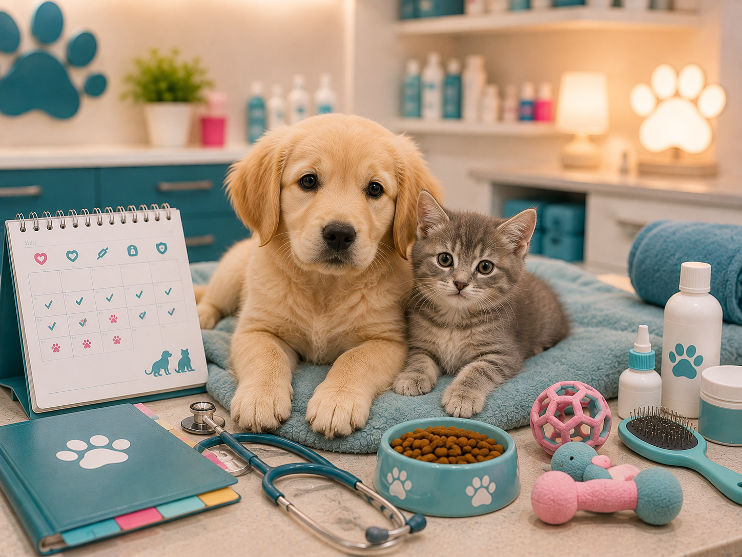 Imagen de cachorros y gatitos